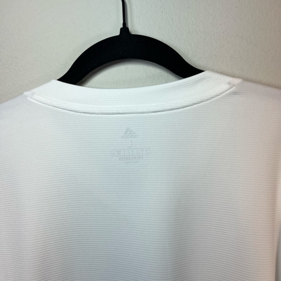 Adidas Womens Primegreen V-Neck Shirt White Base Layer Long Sleeve Stretch Large - Picture 6 of 11